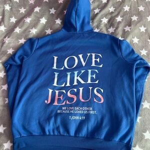 Blue Love Like Jesus Hoodie